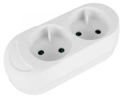 Produktbild von Tragbare Doppelsteckdose 16A 2P 250V weiß GN-260