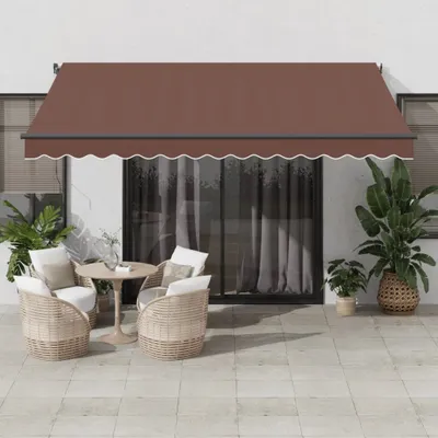 Zdjęcie produktu dla Maison Exclusive – markiza ręczna z diodami LED, brązowa, 400 x 300 cm