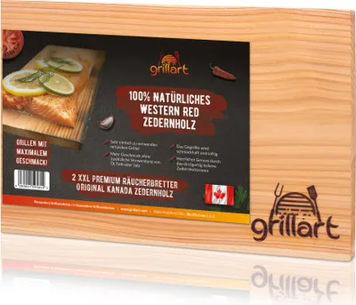 Produktbild von Zedernholzbretter zum Grillen – aus 100% natürlichem Western Red Zedernholz 2er Set XXL