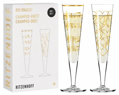 Produktbild von Goldnacht Champagnerglas-Set H23 Von Nathalie Jean | Rurik Mahlberg