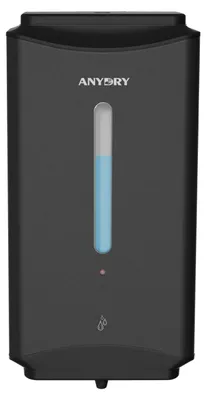 Image de Distributeur automatique de savon liquide à usage professionnel, à fixation murale, en acier inoxydable, grande capacité de 1 100 ml (noir mat)
