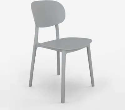 Image de Chaise design moderne polypropylène cuisine salle à manger extérieur Nantes - gris clair