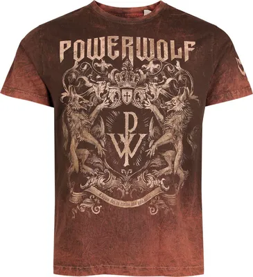 Produktbild von Powerwolf T-Shirt Herren Crest rost Band-Merch, Bands 100% Baumwolle XXL