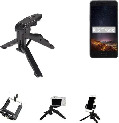 Produktbild von K-S-Trade Stativ Tisch-Ständer Dreibein Handy-Stativ Ständer kompatibel mit Doogee X20L Mini-Stativ Smartphone Tripod Handy-Stativ aus Plastik