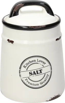 Produktbild von Salzdose URBAN CHIC aus Keramik, weiß-schwarz im Vintage Style, von Tognana