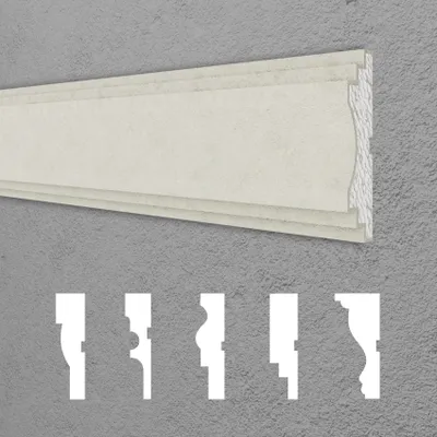 Produktbild von HEXIM Fassadenprofile Gesimsprofile Aussenfassade Fassadenstuck Fassadenelemente Fassade verkleiden Außenstuck - (DML-122, 35 x 140 mm, 2 Meter / 1 Profil)
