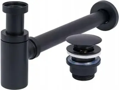 Produktbild von Waschbecken Siphon Gold Drucktaste Click Clack Universal Badezimmerm; Schwarz