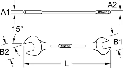 Produktbild von KS-Tools 518.0707-E CHROME+ Doppelmaulschlüssel,12