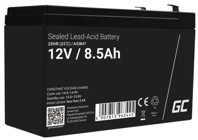 Immagine prodotto di Batterie Green Cell AGM VRLA 12 V 8,5 Ah sans entretien
