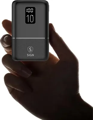 Produktbild von Mini Q.C Powerbank mit Display 10.000 mAh - Schwarz