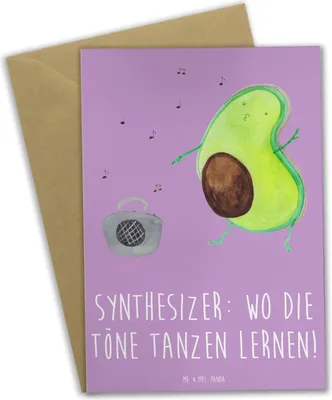 Produktbild von Mr. & Mrs. Panda Grußkarte Synthesizer Tanz - Lavendeltraum - Geschenk, Töne, Tanzen, elektronisches Musikinstrument, hochzeitskarten, Klänge, Lernen, osterkarte, Musik