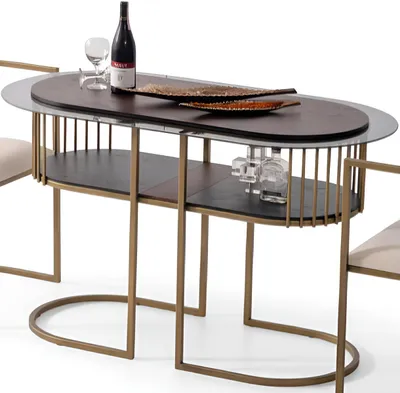 Produktbild von Moderner Ovaler Esstisch Designer Küchentische Edles Metallgestell