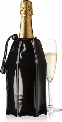 Immagine prodotto di Vacu Vin Aktiv Champagnerkühler Motiv Schwarz, Flaschenkühler, Kühlmantel, Kühlmanschette, Kunststoff, Kühlgel, Schwarz, 38856606