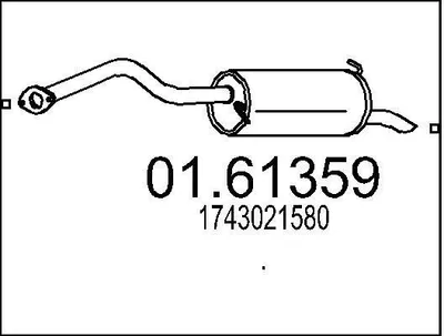 Produktbild von MTS 01.61359 Endschalldämpfer für TOYOTA PRIUS Liftback (NHW20) Auspuff