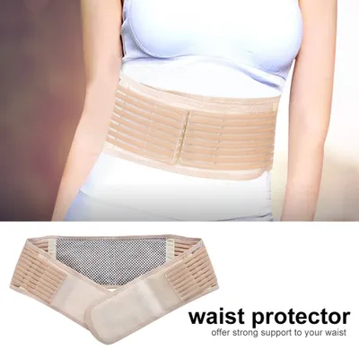 Obrázek produktu pro Samozahřívací magnetoterapeutický pás na pas, opora zad, opora bederní páteře, prodyšný, unisex (béžový L)