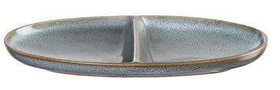 Produktbild von ASA Selection Aperitifteller 2-geteilt oval Denim, Steinzeug, Blau, 20 x 10 cm, 27122118