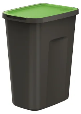 Obrázek produktu pro Odpadkový koš černý 35 l pro třídění odpadu zelená klapka modulární