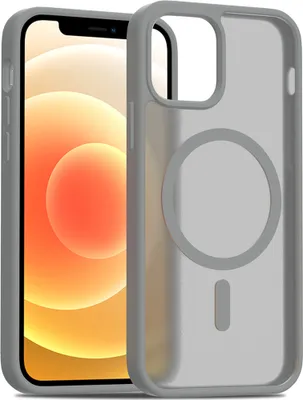 Produktbild von Magnetisch Hülle für iPhone 12 / iPhone 12 Pro, Kompatibel mit MagSafe, Transluzente Matt Rückseite Stoßfeste Handyhülle Grau