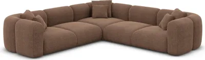 Produktbild von Strukturstoff Ecksofa Belio Braun