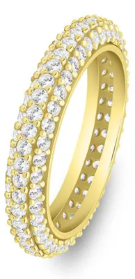 Produktbild von Funkelnder, vergoldeter Ring mit klaren Zirkonen RI093Y - Ringschiene: 50 mm