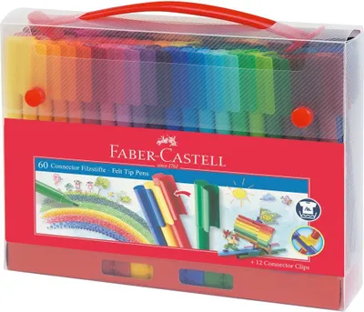 Produktbild von FABER-CASTELL 155560 Fasermaler CONNECTOR PEN 60er Koffer(S-T)