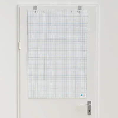 Produktbild von Flipchart-Türhaken aus Edelstahl, 2 Stück, platzsparend, für Flipchart-Papier