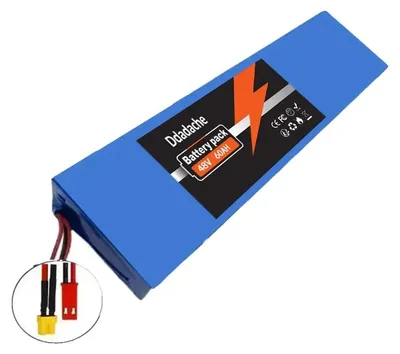 Imagen del producto de Batería, capacidad de 60000 mAh, voltaje de 48 V, configuración 13S4P, conectores XT30 y JST