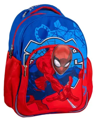 Immagine prodotto di Zaino per bambini a tema Spider-Man, con design blu e rosso e tasche laterali – zaino robusto e confortevole di Spider-Man, ideale per i fan di Marvel