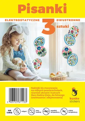 Produktbild von Elektrostatische Aufkleber Ostereier 3 Stück Kunke