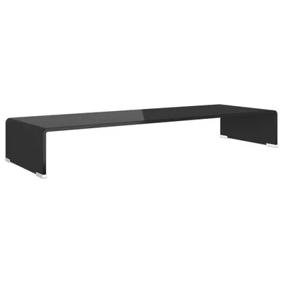 Produktbild von vidaXL TV-Tisch/Bildschirmerhöhung Glas Schwarz 90x30x13 cm