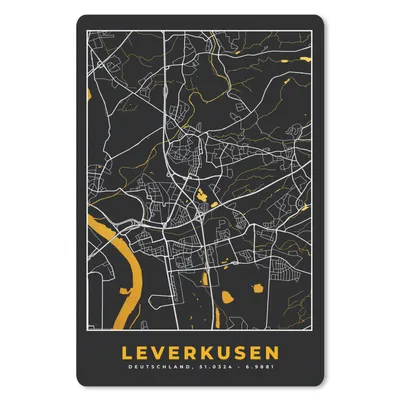 Produktbild von MuchoWow® Mauspad Mousepad Leverkusen - Gold - Stadtplan - Deutschland - Karte 40x60 cm - Mousepads - Maus Mat - Pad - Mausunterlage - Schreibtisch Accesoire
