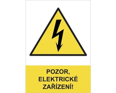 Obrázek produktu pro Samolepka "Pozor elektrické zařízení" 52x74 mm