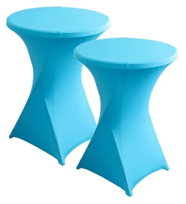 Productafbeelding van Tafelkleedjes van Elasthan, set van 2, diameter 80-85 cm, hoogte 110 cm, blauw