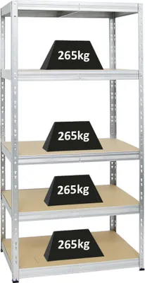 Produktbild von Schwerlastregal Tiger | HxBxT 180x90x60 cm | Fachlast 265kg | Verzinkt
