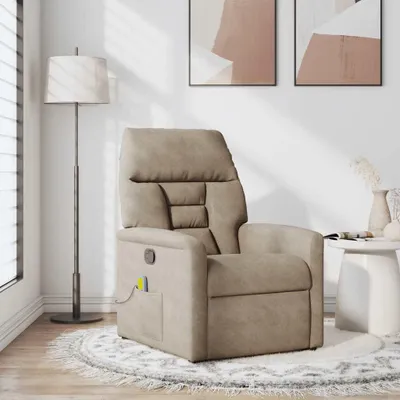 Produktbild von vidaXL Massagesessel Taupe Mikrofasergewebe