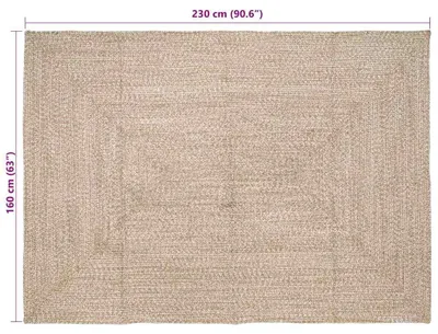 Zdjęcie produktu dla vidaXL Dywaniki Naturalny i biały 160 x 230 cm Juta