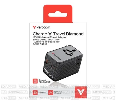 Produktbild von Verbatim 30190, Drinnen, AC, 250 V, 10 A, Schwarz