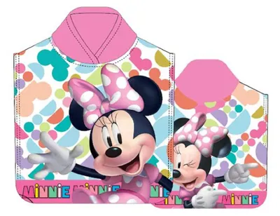 Produktbild von Minnie Mouse Badeponcho Kinder Poncho mit Kapuze 50 x 100cm