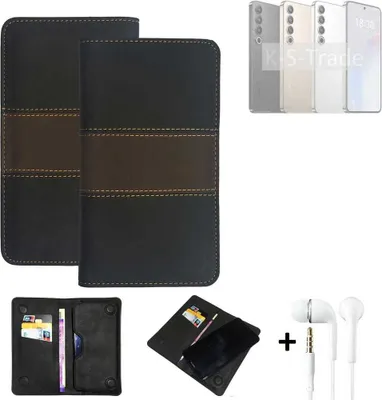 Produktbild von K-S-Trade Handyhülle + Kopfhörer kompatibel mit Meizu 20 Pro Schutzhülle Walletcase Bookstyle Tasche Schutz Case Hülle Wallet Cover Kunstleder
