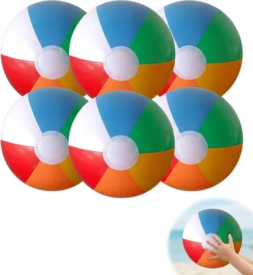Imagen del producto de Juego de pelotas hinchables para la playa, 6 unidades, 23 cm, juguete acuático para piscina y playa