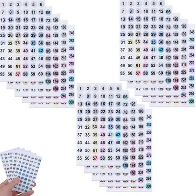 Productafbeelding van Set van 300 Nummerstickers - Opeenvolgende Nummers 1 tot 300 - Zelfklevend Label
