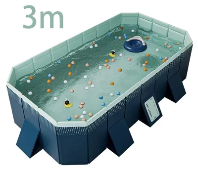 Immagine prodotto di Piscina per famiglie - Piscina da giardino pieghevole, 3 metri - Grande piscina - Non gonfiabile - Piscina da esterno per giardino e terrazza - 3 metri