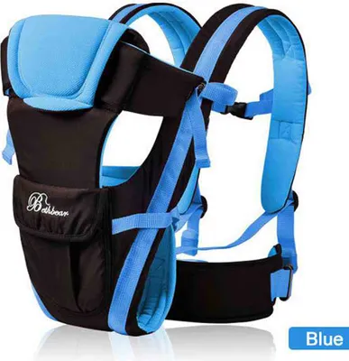 Produktbild von Bauchtragen Ergonomische Babytrage 0-30 Monate Atmungsaktive Vorderseite 4 in 1 Kleinkind Bequemer Sling Rucksack Beutel Wrap Baby Kangaroo Neu,Blau