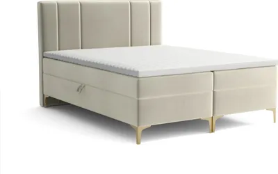 Produktbild von Emoebel24 Boxspringbett mit Topper und 2 Bettkasten, Polsterbett, Doppelbett  140x200 cm Ingolt Beige