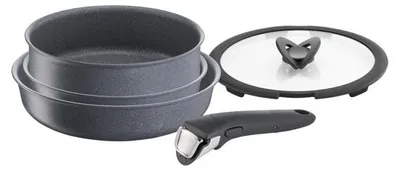 Zdjęcie produktu dla Lagostina Ingenio Mineralis, Szary, Silikon, Mineralis, Aluminium, Czarny, Szkło, 250 °C