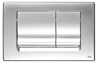 Produktbild von Wc-spülknopf Slim Chrom Matt - 245 X 160 X 17 Mm - Mechanisches Spülungssystem - Hohe Kratzfestigkeit