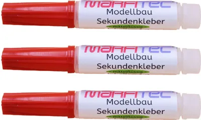 Produktbild von 3 x Marfitec Modellbau Sekundenkleber 1g mittelflüssig Pipette