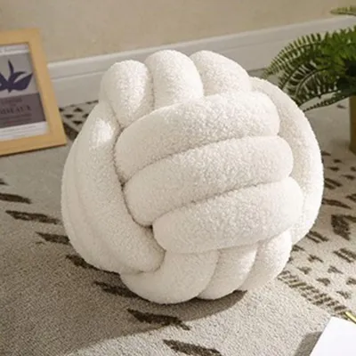 Image de Omgoods - Coussin en forme de boule nouée, ultra doux et décoratif