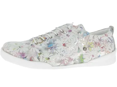 Produktbild von Andrea Conti Damen Sneaker Leder florales Muster Schnürung 0349034, Größe:38 EU, Farbe:Weiß
