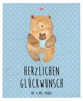 Produktbild von Mr. & Mrs. Panda Tagesdecke Bär Baby - Blau Pastell - Geschenk, Plaid, Geburt, Taufe, Teddy, Wohndecke, Kuscheldecke, Nichte, Sofaüberwurf, Bettdecke, Geburtstag